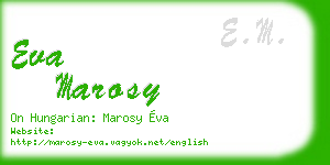 eva marosy business card