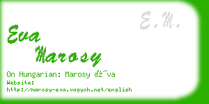 eva marosy business card